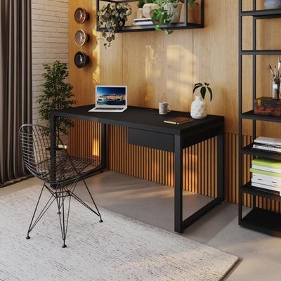 Mesa Diretor C-01 Gav. 150x70x75cm Yon Preto Tx-est.preta Preto Tx-est.preta