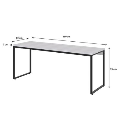 Mesa Dynamica Diretor 180x60x75cm Branco Chess - Est.preta Branco Chess - Est.preta