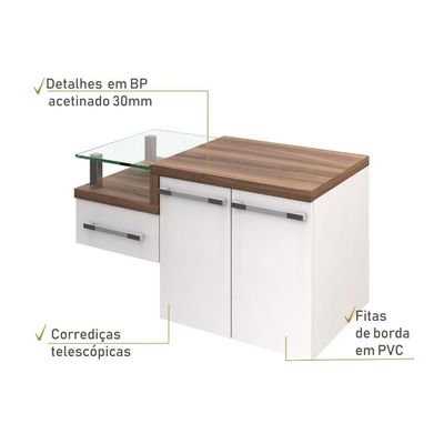 Gabinete Armario Para Banheiro Legno 830 (somente Balcao) Branco Chess C-nogal