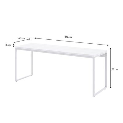 Mesa Dynamica Diretor 180x60x75cm Branco Chess - Est.branca Branco Chess - Est.branca