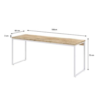 Mesa Dynamica Diretor 180x60x75cm Carvalho - Est.branca Carvalho - Est.branca