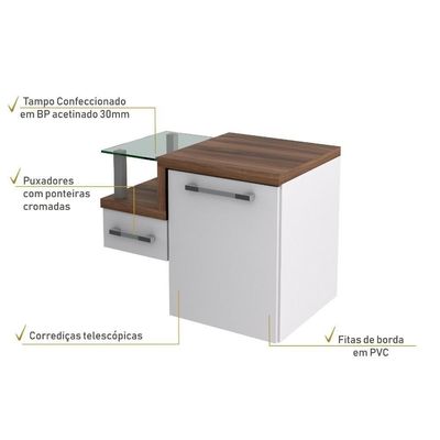 Gabinete Armario Para Banheiro Legno 630 (somente Balcao) Branco Chess C-nogal