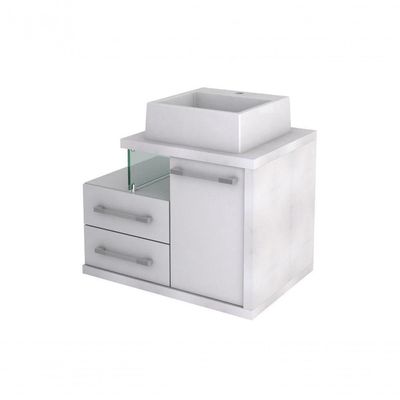 Gabinete Armario P-banheiro (balcao C-cuba Q355) Legno 650 Branco Chess C-branco Chess