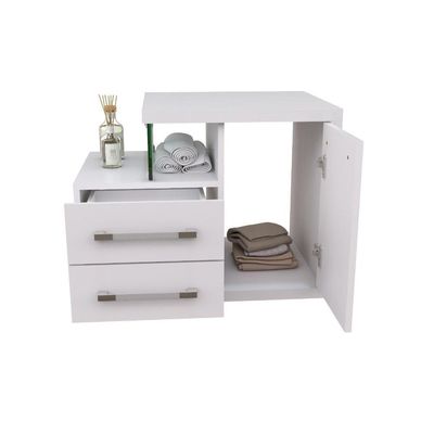 Gabinete Armario P-banheiro (balcao C-cuba Q355) Legno 650 Branco Chess C-branco Chess