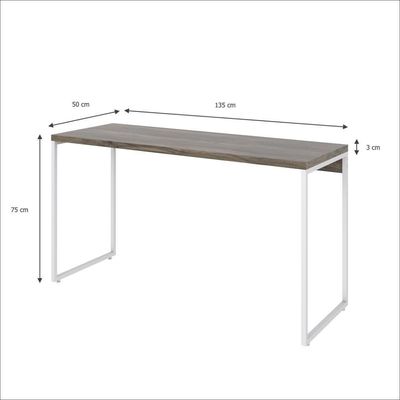 Mesa Dynamica 135x50x75cm Carvalho Dark - Est.branca Carvalho Dark - Est.branca