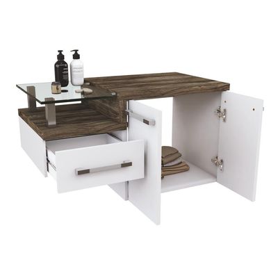 Gabinete Armario Para Banheiro Legno 830 (somente Balcao) Branco Chess C-carvalho Dark
