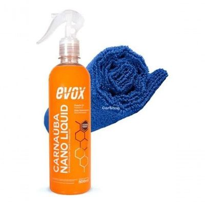 Cera De Carnauba Automotiva Nano Liquid 500ml Evox + Pano
