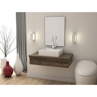 Conjunto Bancada C-cuba Q39 E Espelheira Metrópole 801 Carvalho Carvalho Dark