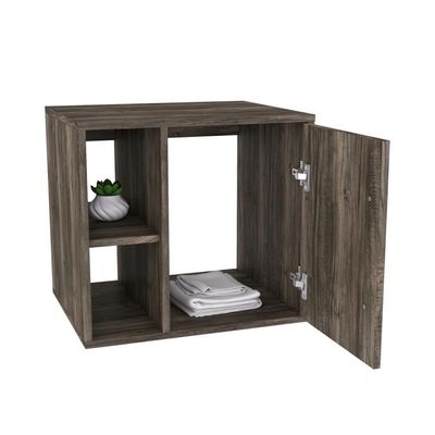 Conjunto Balcão C-cuba Q32 E Espelheira Soft 500 Carvalho C-preto ônix Carvalho Dark