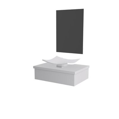 Conjunto Bancada C-cuba F44 E Espelheira Metrópole 601 Perffect Acetinado Branco Chess
