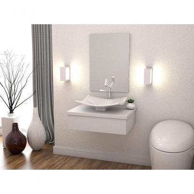 Conjunto Bancada C-cuba F44 E Espelheira Metrópole 601 Perffect Acetinado Branco Chess