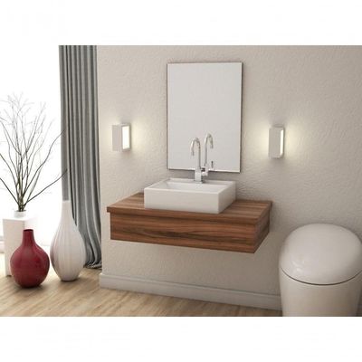 Conjunto Bancada C-cuba Q39 E Espelheira Metrópole 801 Carvalho Dark Nogal