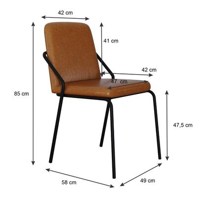 Cadeira Bloom Fixa C-4 Pes S-braco 490x580x850 Mm C-1 Un Courino Caramelo Courino Caramelo