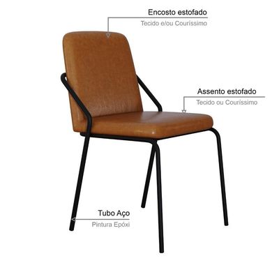 Cadeira Bloom Fixa C-4 Pes S-braco 490x580x850 Mm C-1 Un Courino Caramelo Courino Caramelo