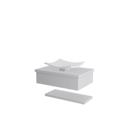 Conjunto Bancada C-cuba F44 E Prateleira Metrópole 605 Perffect Acetinado Branco Chess