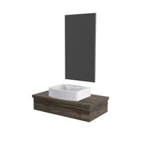 Conjunto Bancada C-cuba Aria 41 E Espelheira Metrópole 801 Carvalho Carvalho Dark