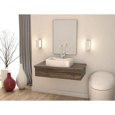 Conjunto Bancada C-cuba Aria 41 E Espelheira Metrópole 801 Carvalho Carvalho Dark
