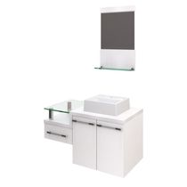 Conjunto Balcão C-cuba Q32 E Espelheira Legno 831 Perffect Acetinado Branco Chess C-branco Chess