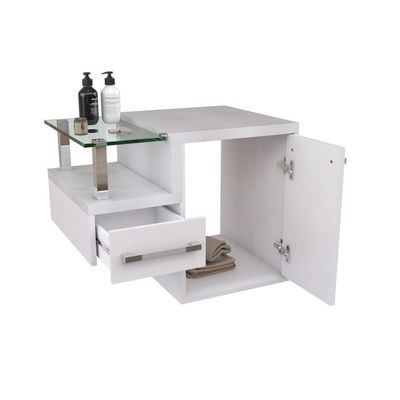 Conjunto Balcão C-cuba Q32 E Espelheira Legno 630 Perffect Acetinado Branco Chess C-branco Chess