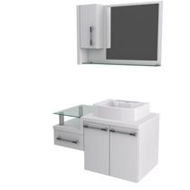 Conjunto Balcão C-cuba Aria 41 E Espelheira Legno 830 Perffect Acetinado Branco Chess C-branco Chess