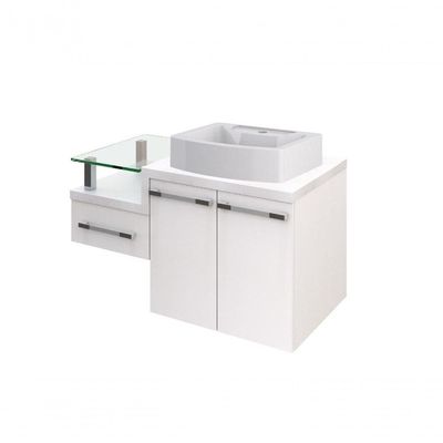 Conjunto Balcão C-cuba Aria 41 Legno 830 Perffect Acetinado Branco Chess C-branco Chess