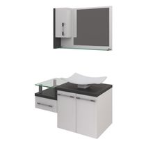 Conjunto Balcão C-cuba F44 E Espelheira Legno 830 Branco Chess C-nogal Branco Chess C-preto ônix
