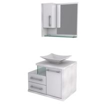 Conjunto Balcão C-cuba L38 E Espelheira Legno 650 Perffect Acetinado Branco Chess C-branco Chess