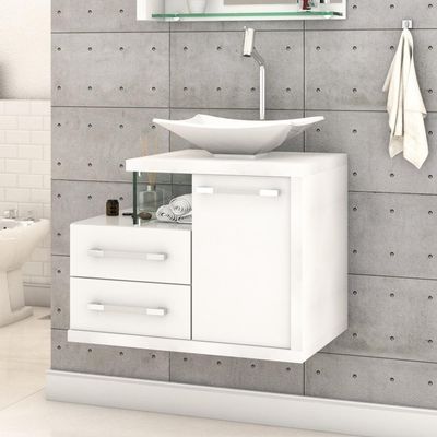 Conjunto Balcão C-cuba L38 Legno 650 - Branco Chess Branco Chess