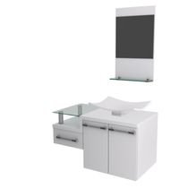 Conjunto Balcão C-cuba F44 E Espelheira Legno 831 Perffect Acetinado Branco Chess C-branco Chess
