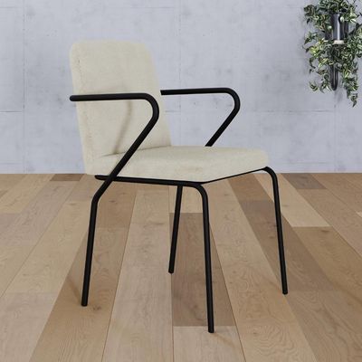 Cadeira Bloom Fixa C-4 Pes C-braco 490x580x850 Mm C-2 Un Boucle Vanilla Boucle Vanilla