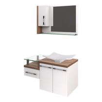 Conjunto Balcão C-cuba F44 E Espelheira Legno 830 Branco Chess C-carvalho Dark Branco Chess C-nogal