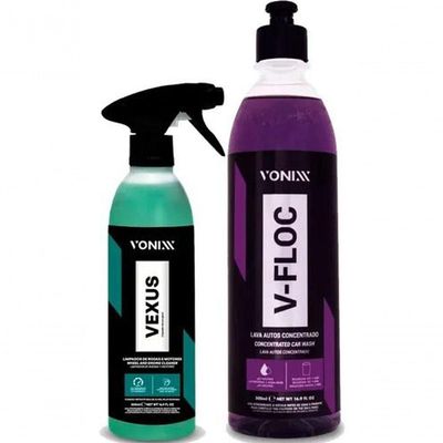 Kit Vexus Limpador De Motor E Rodas + V-floc 500ml Lavagem
