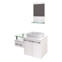 Conjunto Balcão C-cuba Aria 41 E Espelheira Legno 831 Perffect Acetinado Branco Chess C-branco Chess