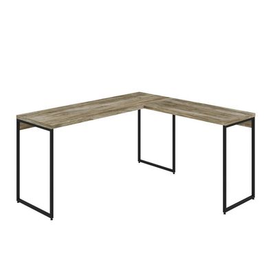 Mesa Em L Dynamica Diretor 150x140x75cm Carvalho - Est.preta Carvalho - Est.preta