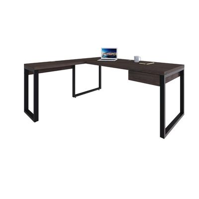 Mesa Em L Presidente C-01 Gav. 190x160x75cm Yon Terracota-est.preta Terracota-est.preta