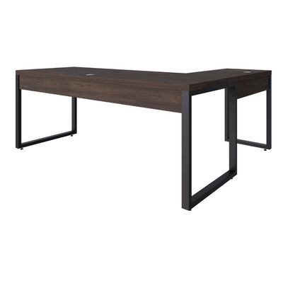 Mesa Em L Presidente C-01 Gav. 190x160x75cm Yon Terracota-est.preta Terracota-est.preta