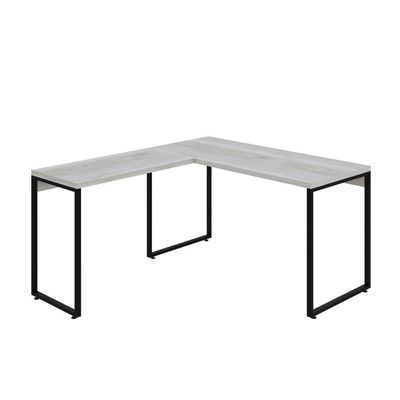 Mesa Em L Kuadra Office 135x150x75cm Snow - Est.preta Snow - Est.preta