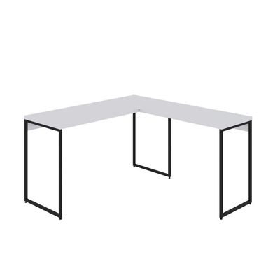 Mesa Em L Dynamica Office 135x140x75cm Branco Chess - Est.preta Branco Chess - Est.preta