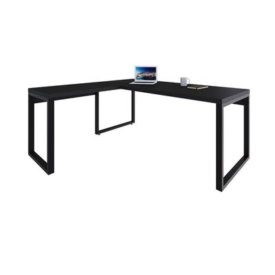 Mesa Em L Presidente 190x160x75cm Yon Preto Tx-est.preta Preto Tx-est.preta
