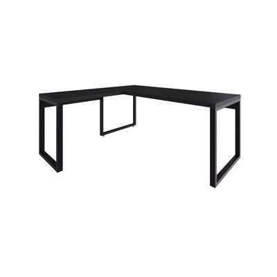 Mesa Em L Presidente 190x160x75cm Yon Preto Tx-est.preta Preto Tx-est.preta