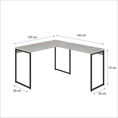 Mesa Em L Dynamica Office 120x140x75cm Snow - Est.preta Snow - Est.preta