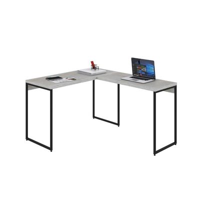 Mesa Em L Dynamica Office 120x140x75cm Snow - Est.preta Snow - Est.preta