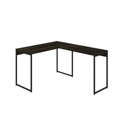 Mesa Em L Dynamica Office 120x140x75cm Carvalho Dark - Est.preta Carvalho Dark - Est.preta