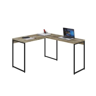 Mesa Em L Dynamica Office 120x140x75cm Carvalho - Est.preta Carvalho - Est.preta