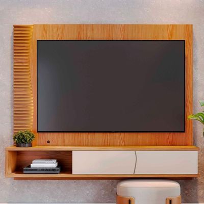 Painel TV 65 Polegadas E Bancada Suspensa Sintra Freijó Off White C05 - Mpozenato