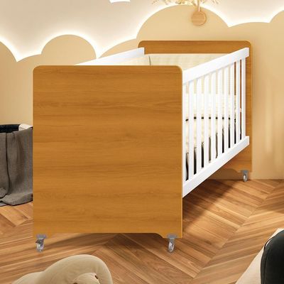 Berço Evolution 4 Em 1 Branco Fosco/savana - Reller Móveis Branco Fosco/savana
