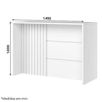 Bancada Ilha Gourmet Ripada Americana Branco - Móveis Henn Branco