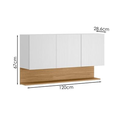 Armario Aereo 3 Portas 120 Cm Line Ktp Supremo Cp Freijo