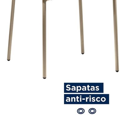Conjunto 2 Cadeiras Lavínia Bouclê Bege/aço Champanhe - Salaone Bouclê Bege/aço Champanhe