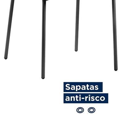 Cadeira Lavínia Linho Cinza/aço Preto - Salaone Linho Cinza/aço Preto